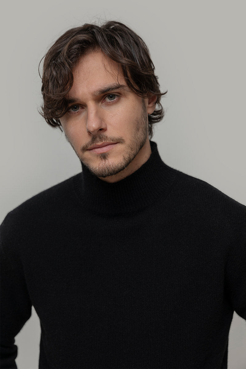 Nero Ardesia | Maglia Uomo Cashmere Rigenerato Clemente