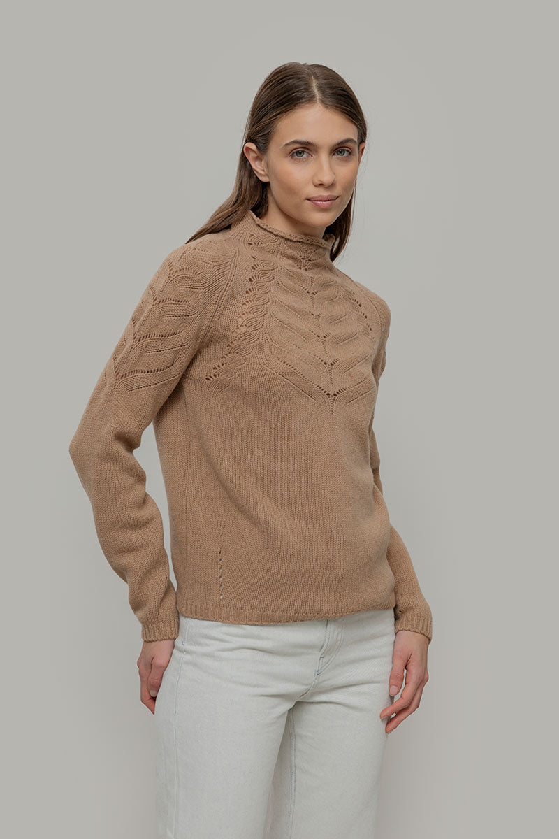 Maglia Donna Lana Corinna Maglione con Trecce Lana Rigenerata - Rifò Lab Moda circolare made in Italy