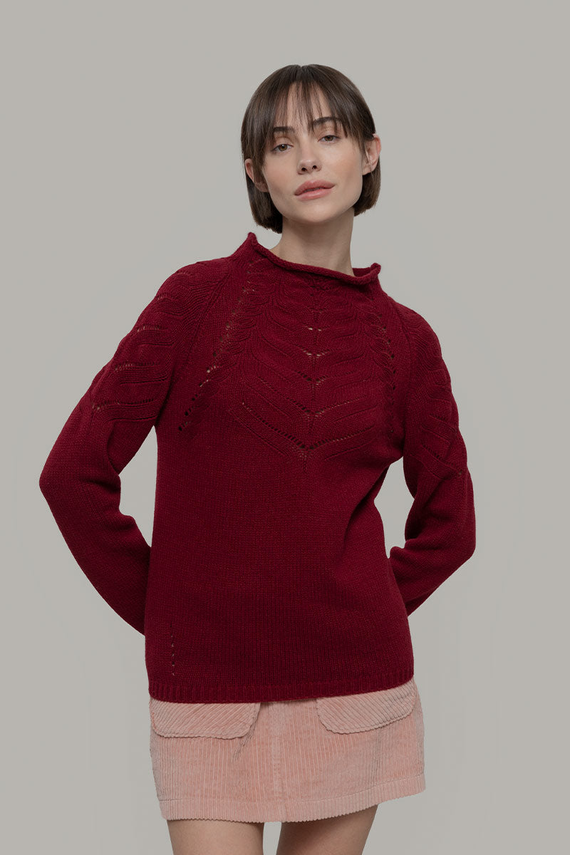 Maglia Donna Lana Corinna Maglione con Trecce Lana Rigenerata - Rifò Lab Moda circolare made in Italy