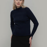 maglia-costine-cashmere-rigenerato-donna-euridice-blu - Rifò Lab Moda circolare made in Italy 