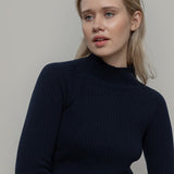 maglia-costine-cashmere-rigenerato-donna-euridice-blu - Rifò Lab Moda circolare made in Italy 