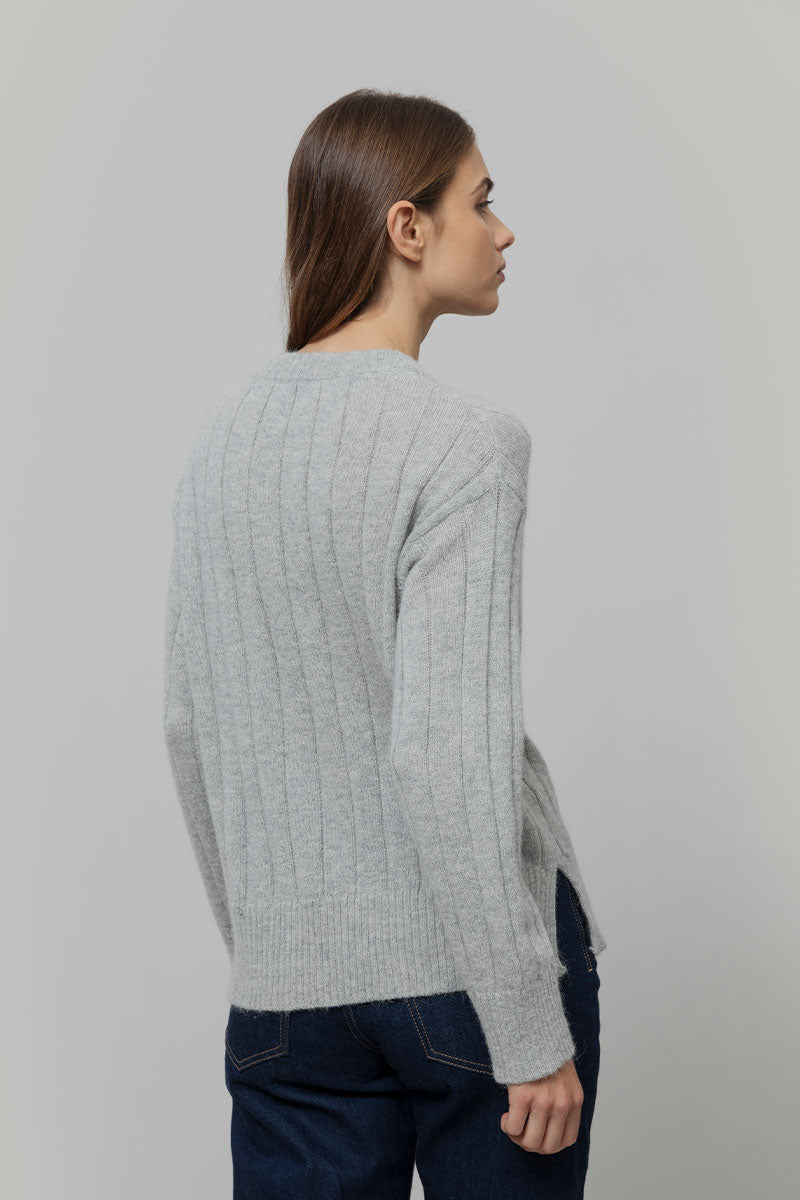Maglione Alpaca Lana Donna Grigio Atena - Rifò Lab Moda circolare made in Italy