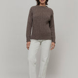 Maglione Alpaca Lana Donna Marrone Atena - Rifò Lab Moda circolare made in Italy