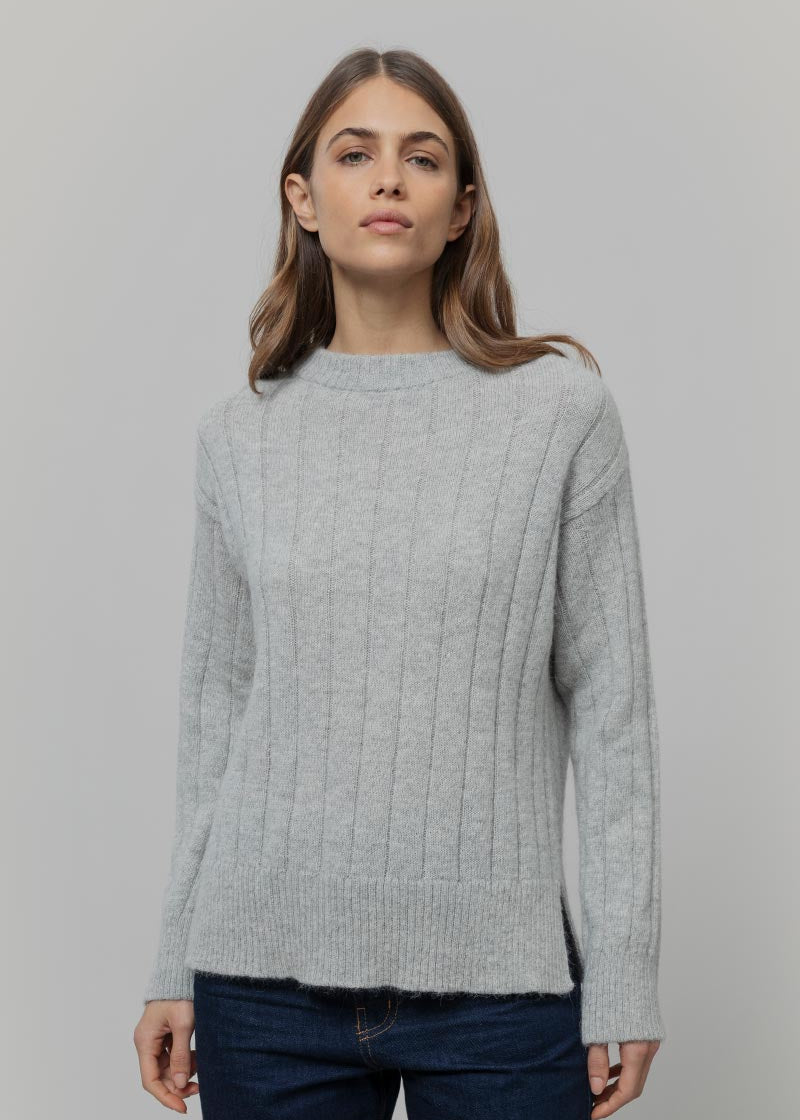Maglione Alpaca Lana Donna Grigio Atena - Rifò Lab Moda circolare made in Italy