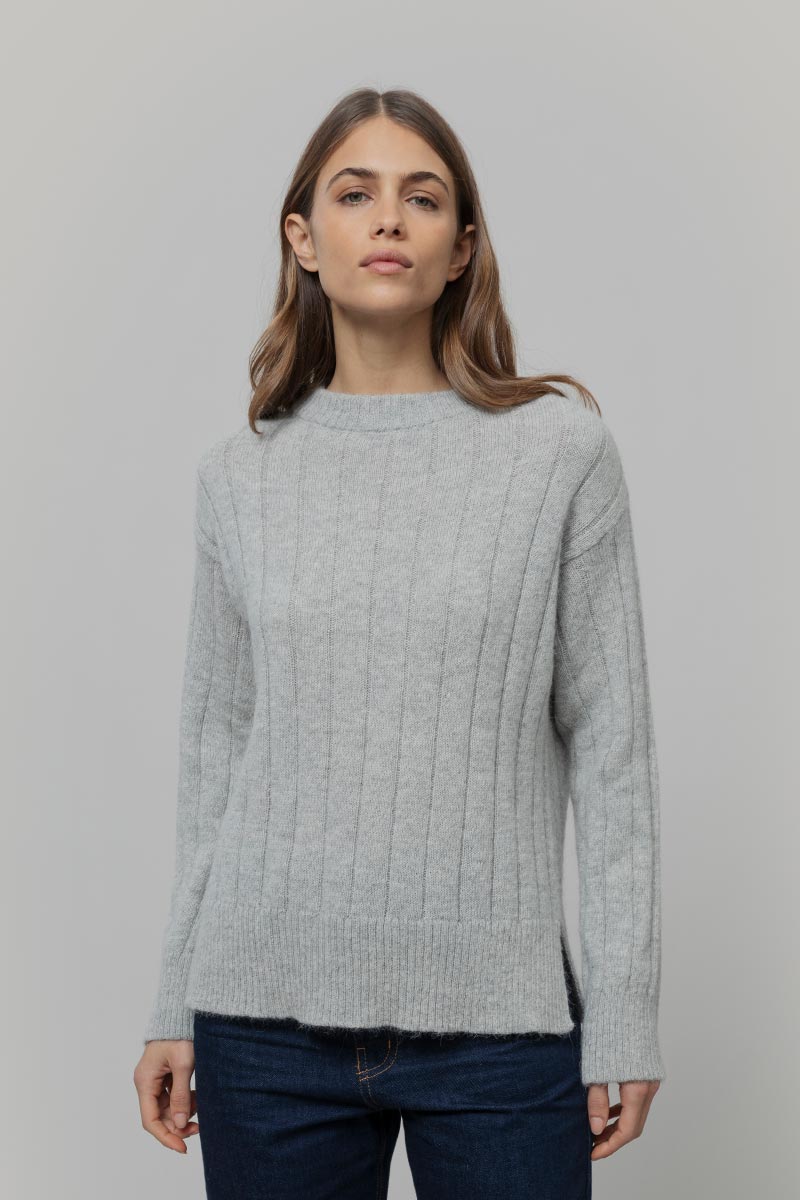 Maglione Alpaca Lana Donna Grigio Atena - Rifò Lab Moda circolare made in Italy