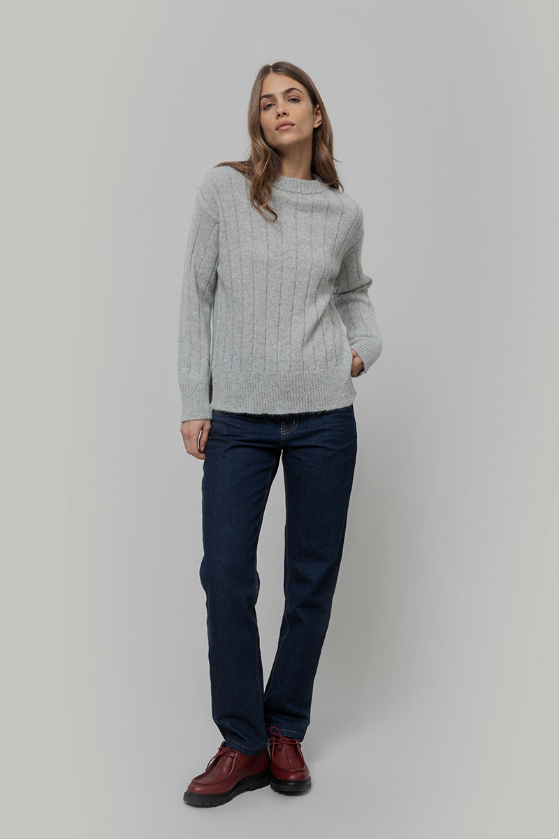 Maglione Alpaca Lana Donna Grigio Atena - Rifò Lab Moda circolare made in Italy