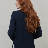 Maglione Alpaca Lana Donna Blu Atena - Rifò Lab Moda circolare made in Italy