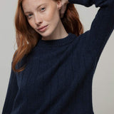 Maglione Alpaca Lana Donna Blu Atena - Rifò Lab Moda circolare made in Italy