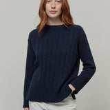 Maglione Alpaca Lana Donna Blu Atena - Rifò Lab Moda circolare made in Italy