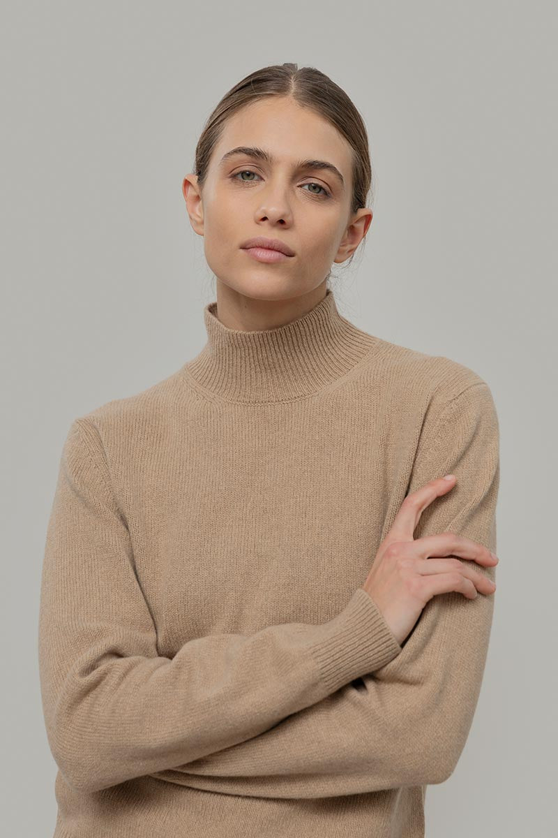 Maglia Collo Alto Donna Cashmere Rigenerato Ada - Rifò Lab Moda circolare made in Italy