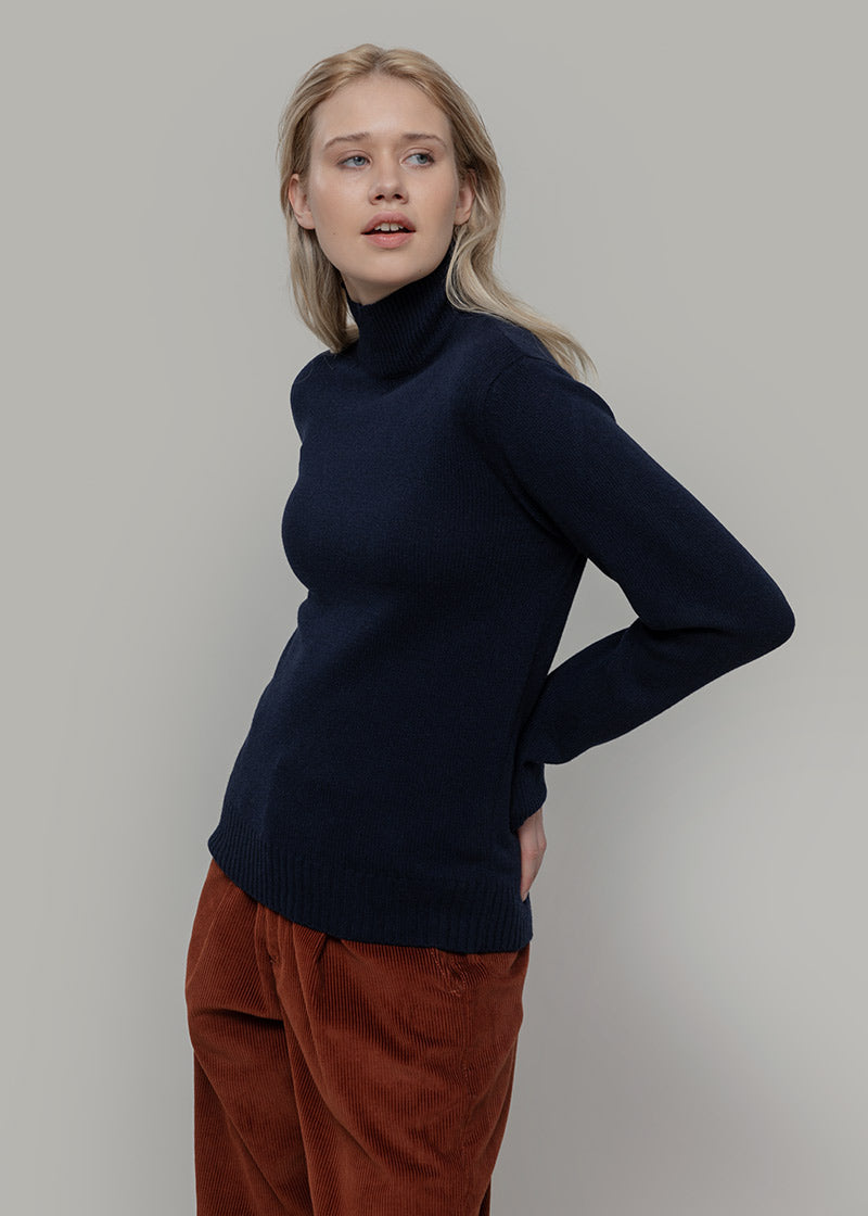 Blu Mora | Maglia collo alto cashmere rigenerato