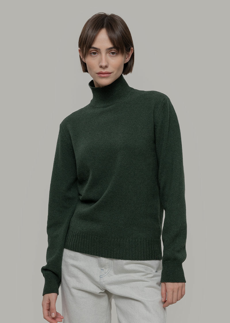 Maglia Donna Cashmere Rigenerato Ada Verde Muschio