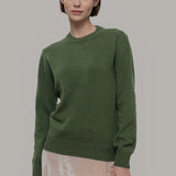 Maglia Donna Cashmere Rigenerato Edda Verde Bietola - Rifò moda circolare made in Italy