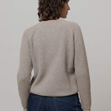 Maglione Cashmere Donna Cropped Emilia  - Rifò Lab Moda circolare made in Italy
Beige-Grigio