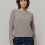 Maglione Cashmere Donna Cropped Emilia  - Rifò Lab Moda circolare made in Italy
Beige-Grigio