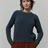 Maglione Cashmere Donna Cropped Emilia  - Rifò Lab Moda circolare made in Italy
Blu Verde