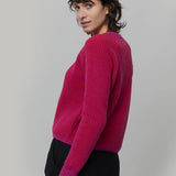 Maglione Cashmere Donna Cropped Emilia  - Rifò Lab Moda circolare made in Italy
Rosa-Rosso