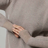 Maglione Cashmere Donna Cropped Emilia  - Rifò Lab Moda circolare made in Italy
Beige-Grigio
