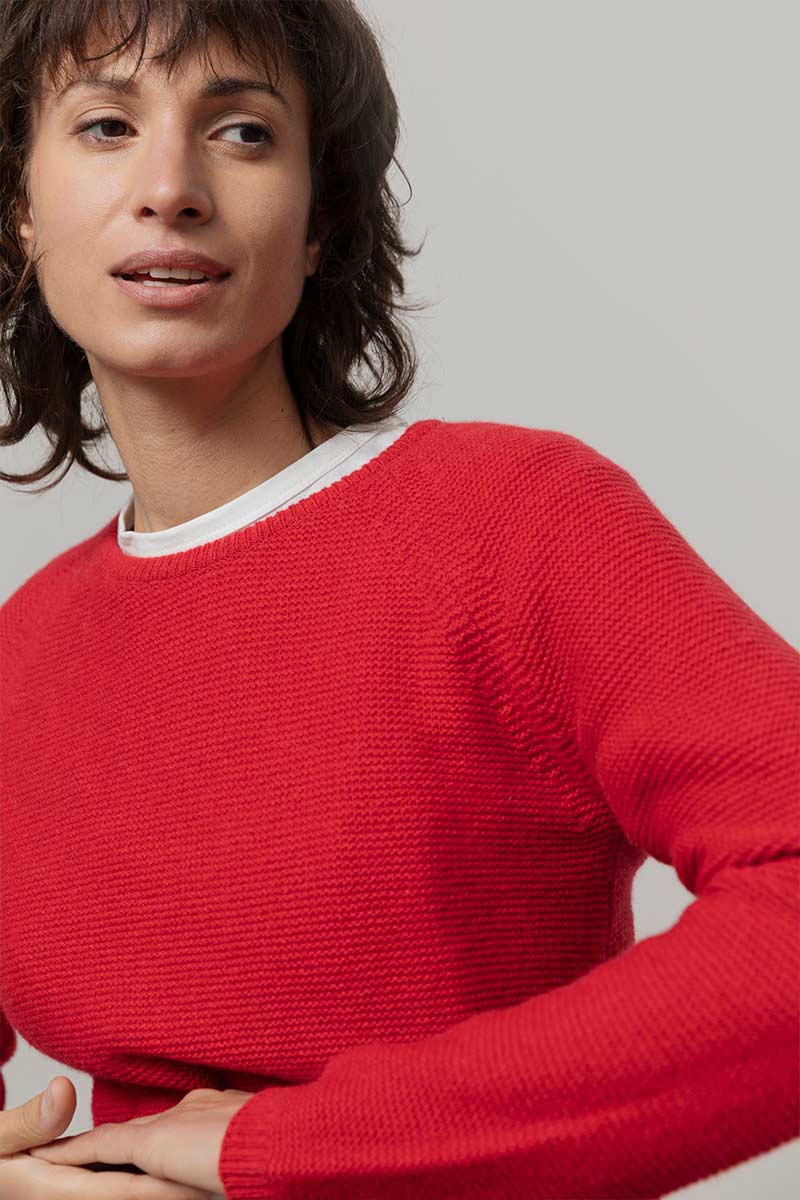 Maglia Girocollo Donna Cashmere Rigenerato Giulietta - Rifò Lab Moda circolare made in Italy
Rosso Papavero