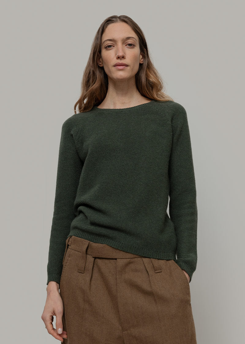 Verde Foresta | Maglia cashmere rigenerato
