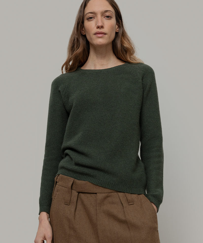Verde Foresta | Maglia cashmere rigenerato