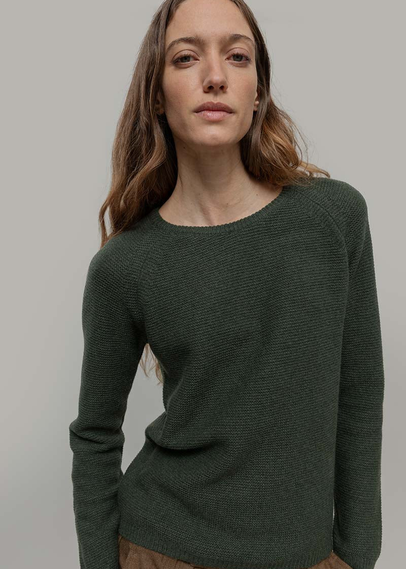 Verde Foresta | Maglia cashmere rigenerato