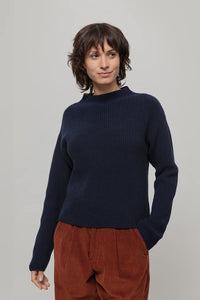 Maglia Donna Cashmere Rigenerato Melissa Blu - Rifò Lab Moda circolare made in Italy