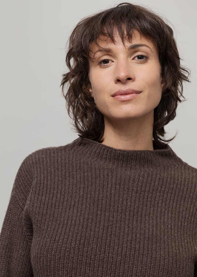 Maglia Donna Cashmere Rigenerato Melissa  - Rifò Lab Moda circolare made in Italy
Marrone Corteccia
