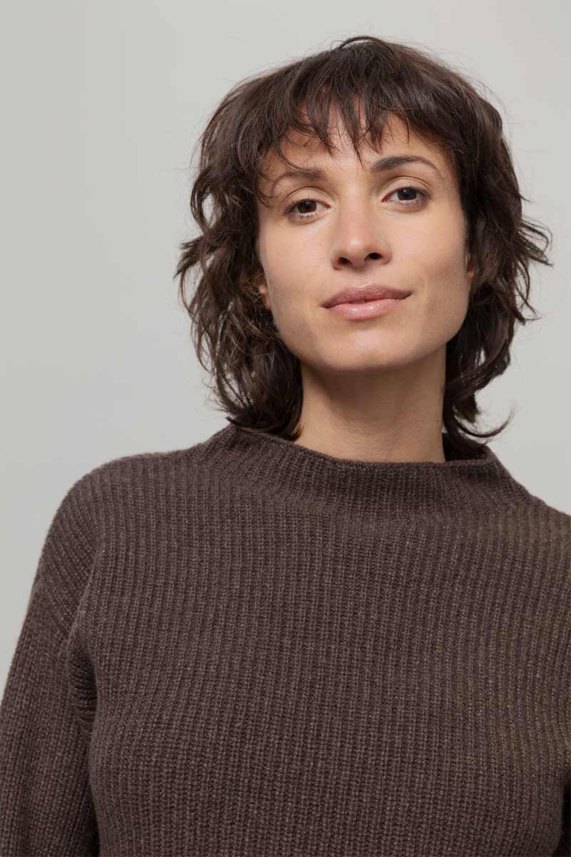 Maglia Donna Cashmere Rigenerato Melissa  - Rifò Lab Moda circolare made in Italy
Marrone Corteccia