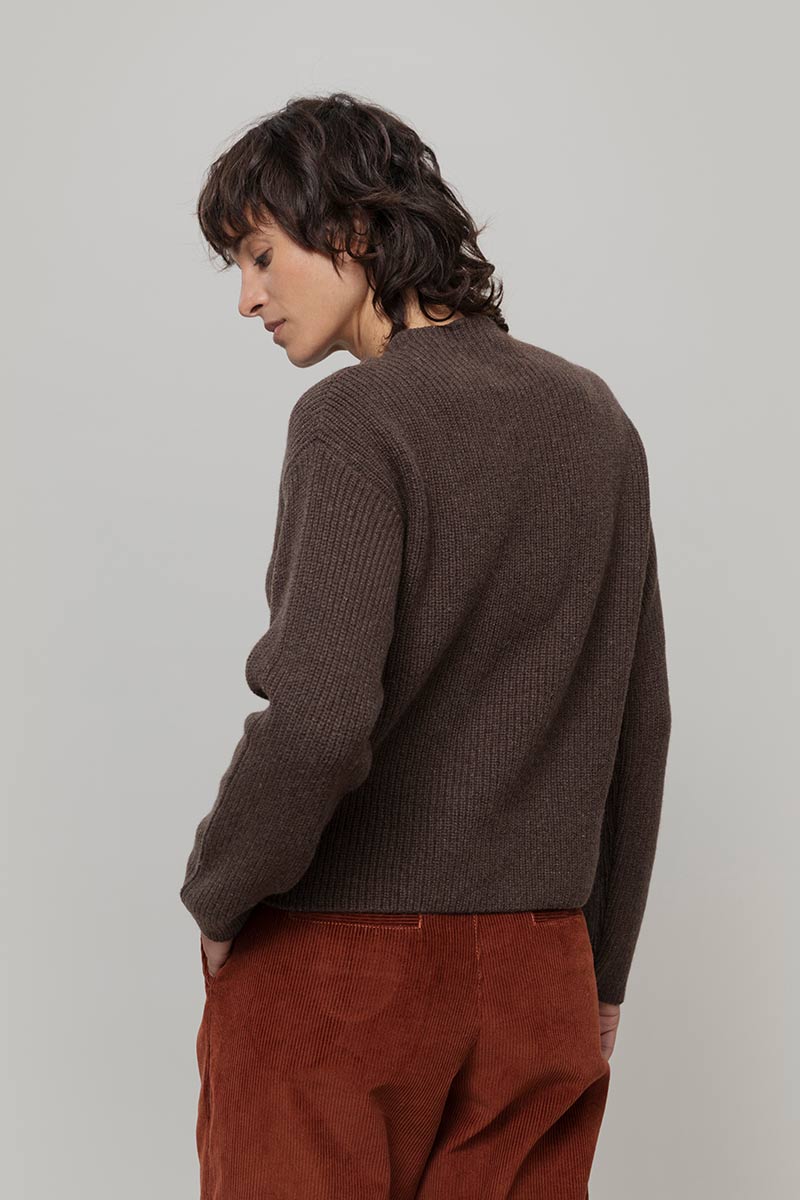 Maglia Donna Cashmere Rigenerato Melissa  - Rifò Lab Moda circolare made in Italy
Marrone Corteccia