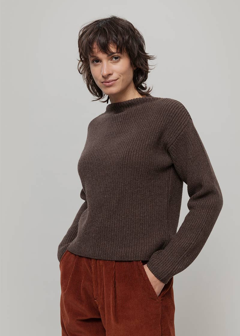 Maglia Donna Cashmere Rigenerato Melissa  - Rifò Lab Moda circolare made in Italy
Marrone Corteccia