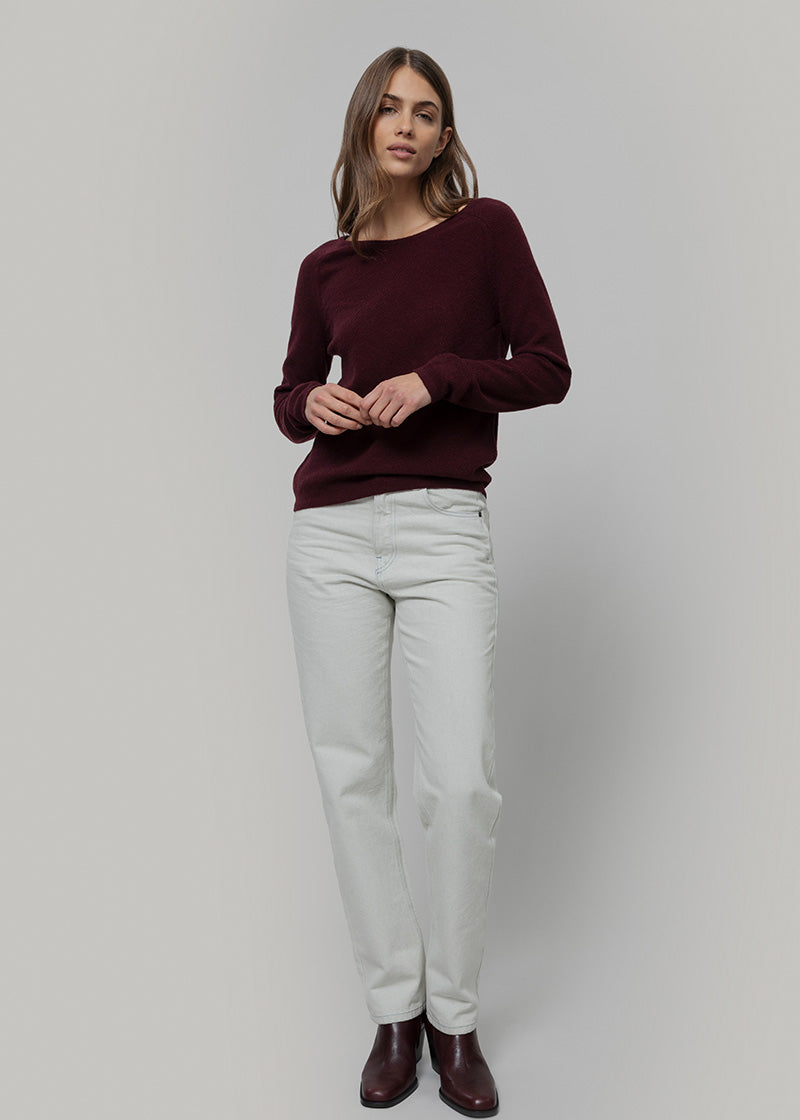 Maglia Donna Lana Extrafine Riciclata Francesca  - Rifò Lab Moda circolare made in Italy 
Viola Uva