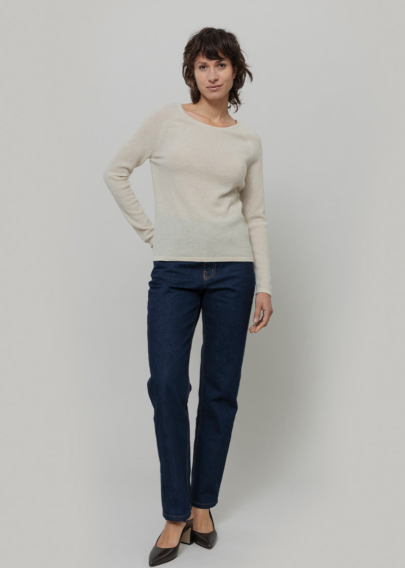 Maglia Donna Lana Extrafine Riciclata Francesca  - Rifò Lab Moda circolare made in Italy 
Beige Papiro