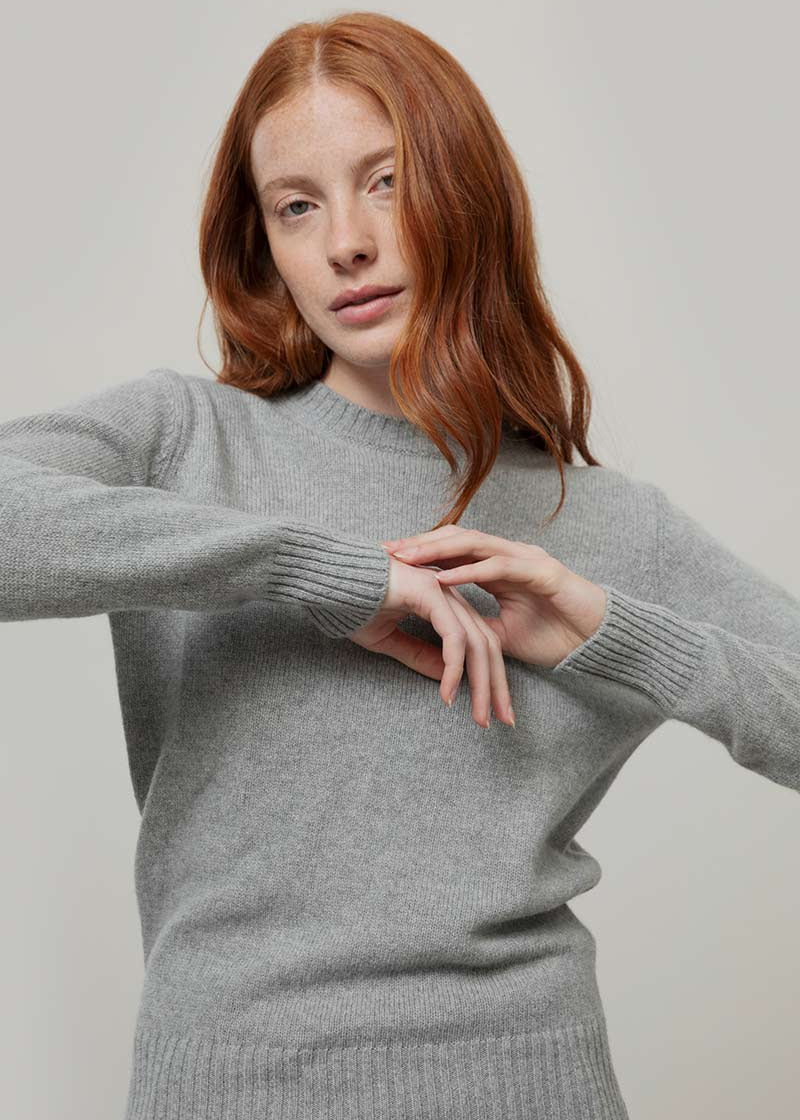 Grigio Calce | Maglia Donna Lana Rigenerata Laura