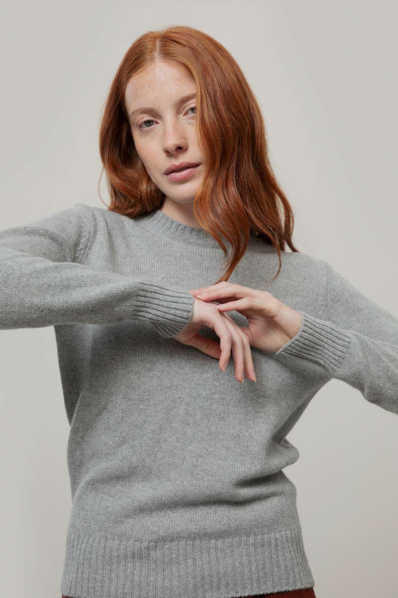 Grigio Calce | Maglia Donna Lana Rigenerata Laura