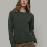 Maglia Girocollo Donna Lana Rigenerata Laura Verde - Rifò Lab Moda circolare made in Italy