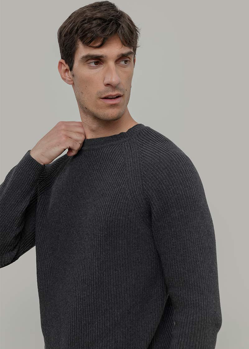 Maglia cotone uomo - Maglioncino di cotone uomo - Moda Circolare made in Itay Rifò