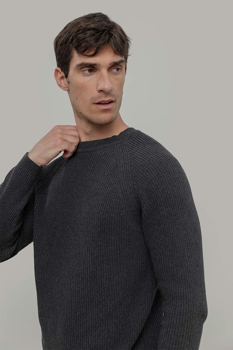 Maglia cotone uomo - Maglioncino di cotone uomo - Moda Circolare made in Itay Rifò