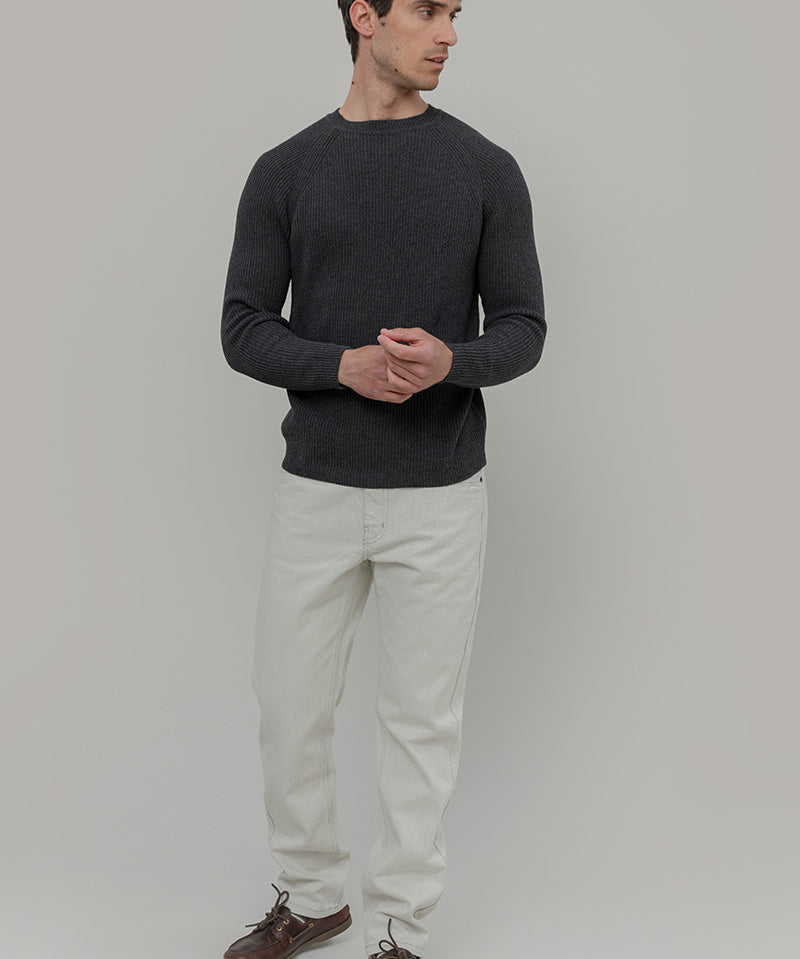 Maglia cotone uomo - Maglioncino di cotone uomo - Moda Circolare made in Itay Rifò