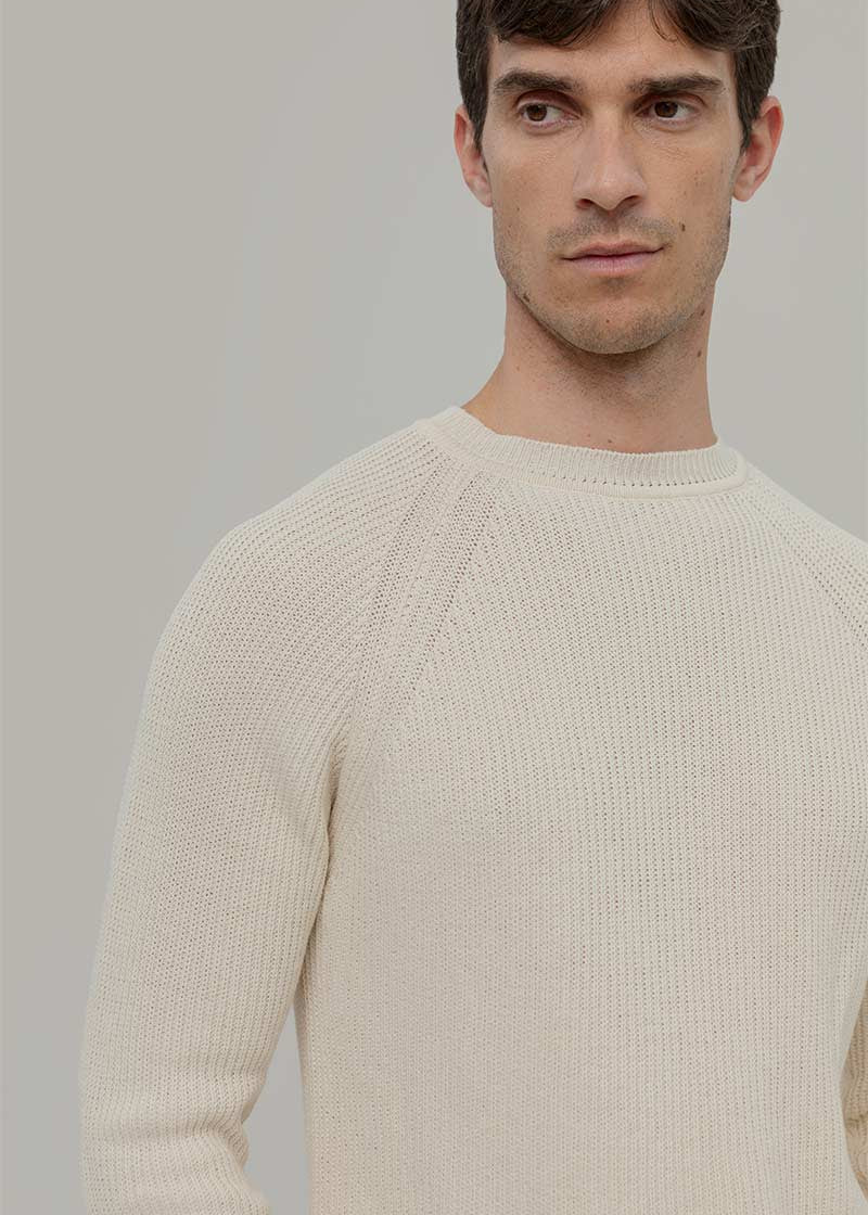 Maglia cotone uomo - Maglioncino di cotone uomo - Moda Circolare made in Itay Rifò