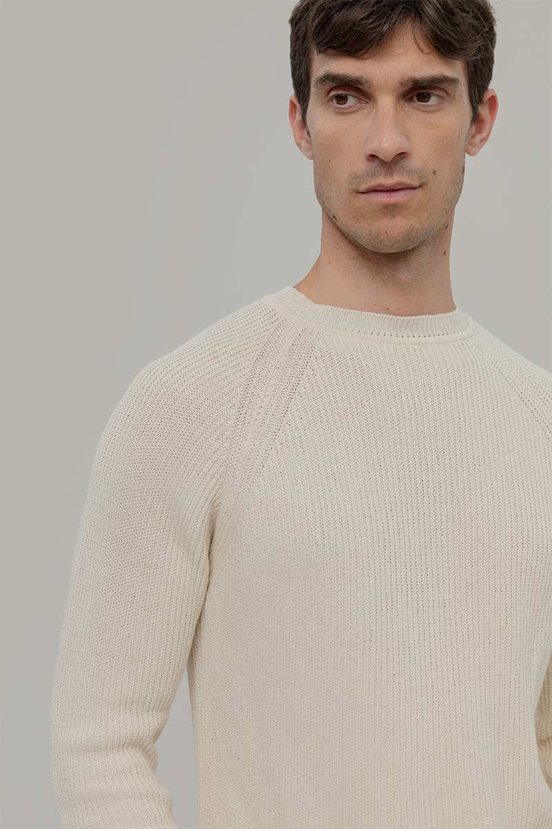 Maglia cotone uomo - Maglioncino di cotone uomo - Moda Circolare made in Itay Rifò