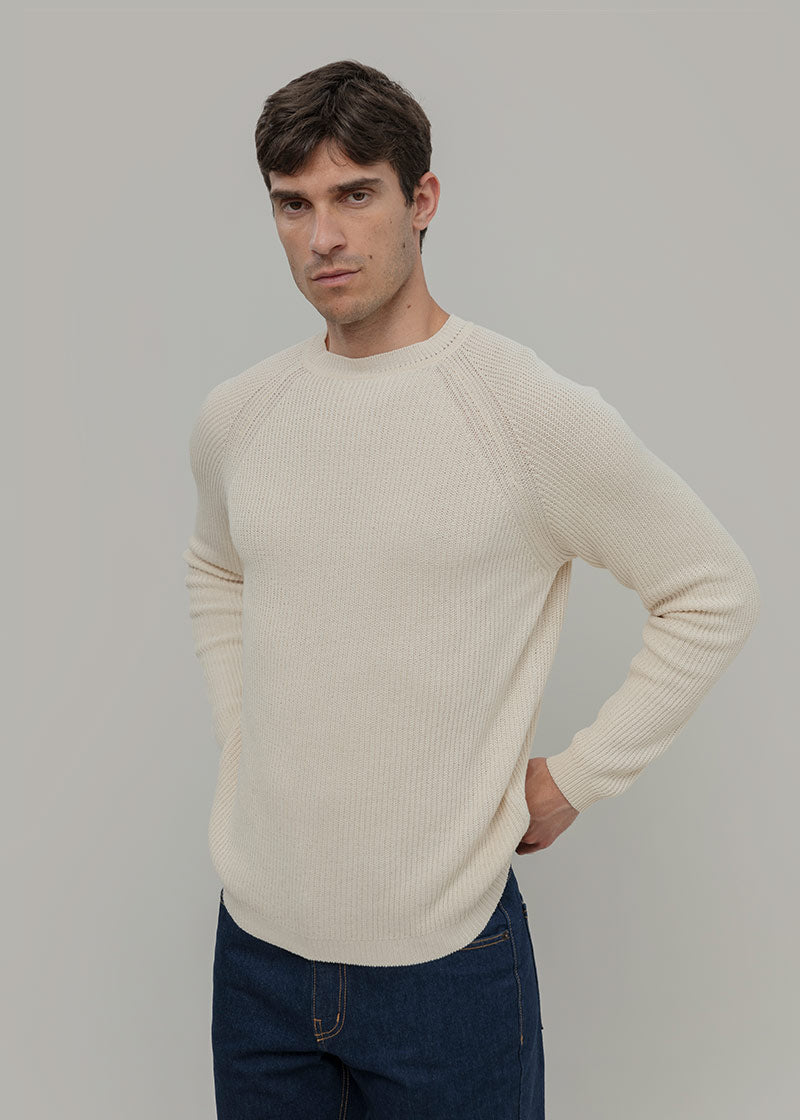 Maglia cotone uomo - Maglioncino di cotone uomo - Moda Circolare made in Itay Rifò