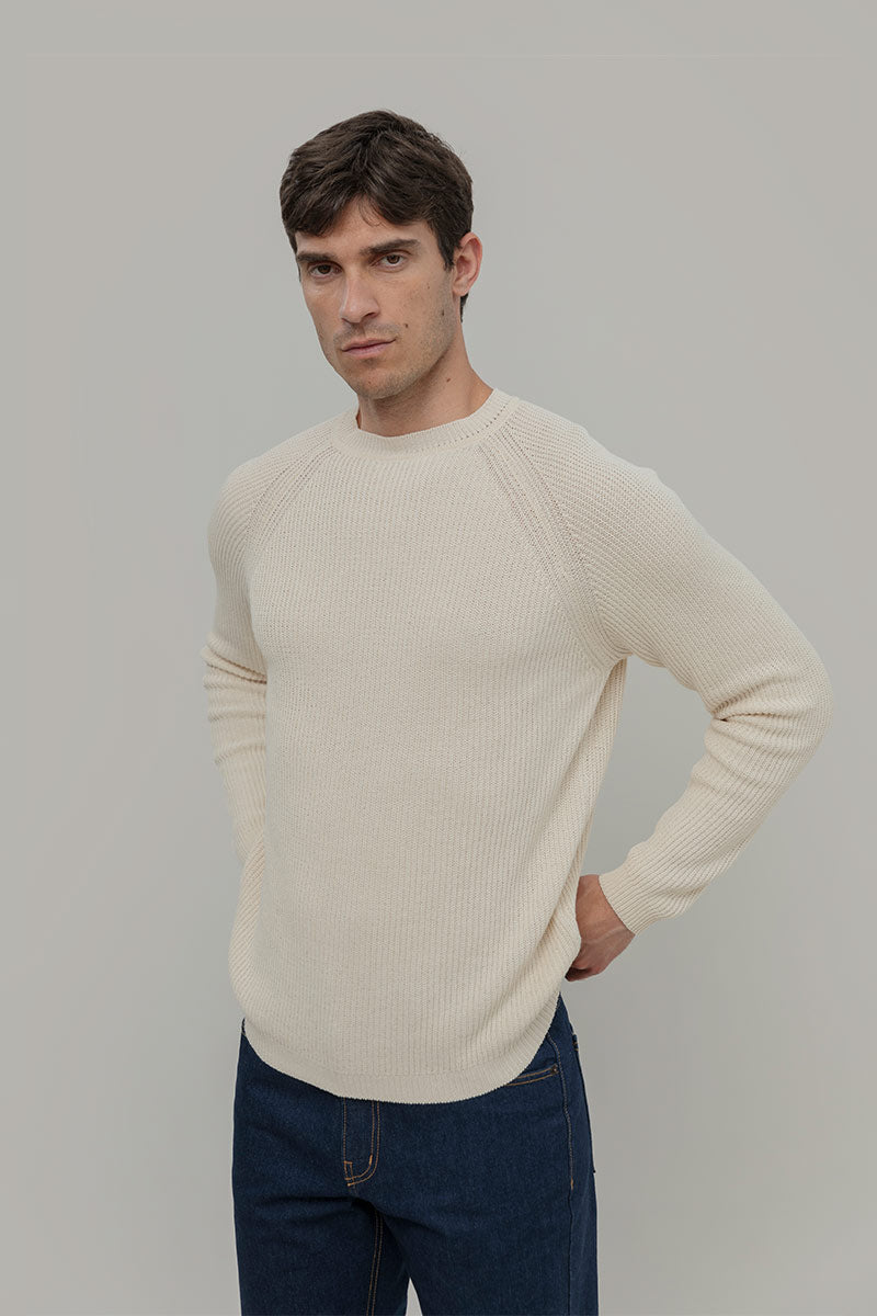 Maglia cotone uomo - Maglioncino di cotone uomo - Moda Circolare made in Itay Rifò