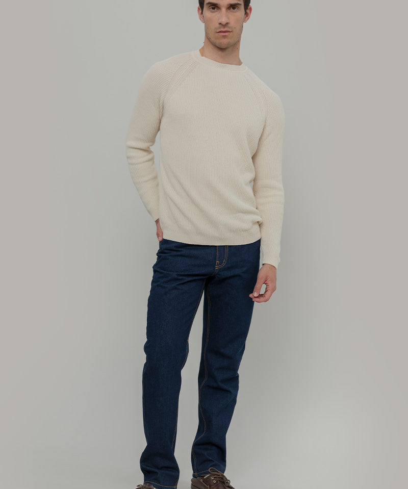 Maglia cotone uomo - Maglioncino di cotone uomo - Moda Circolare made in Itay Rifò