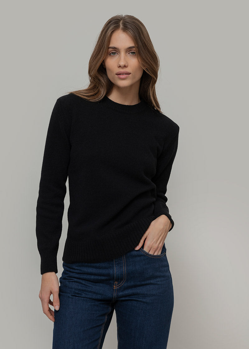 Maglia Donna Cashmere Rigenerato Edda Nero Ardesia