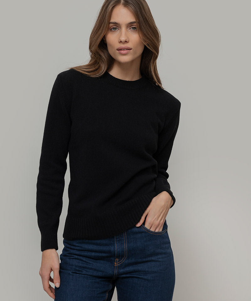 Maglia Donna Cashmere Rigenerato Edda Nero Ardesia