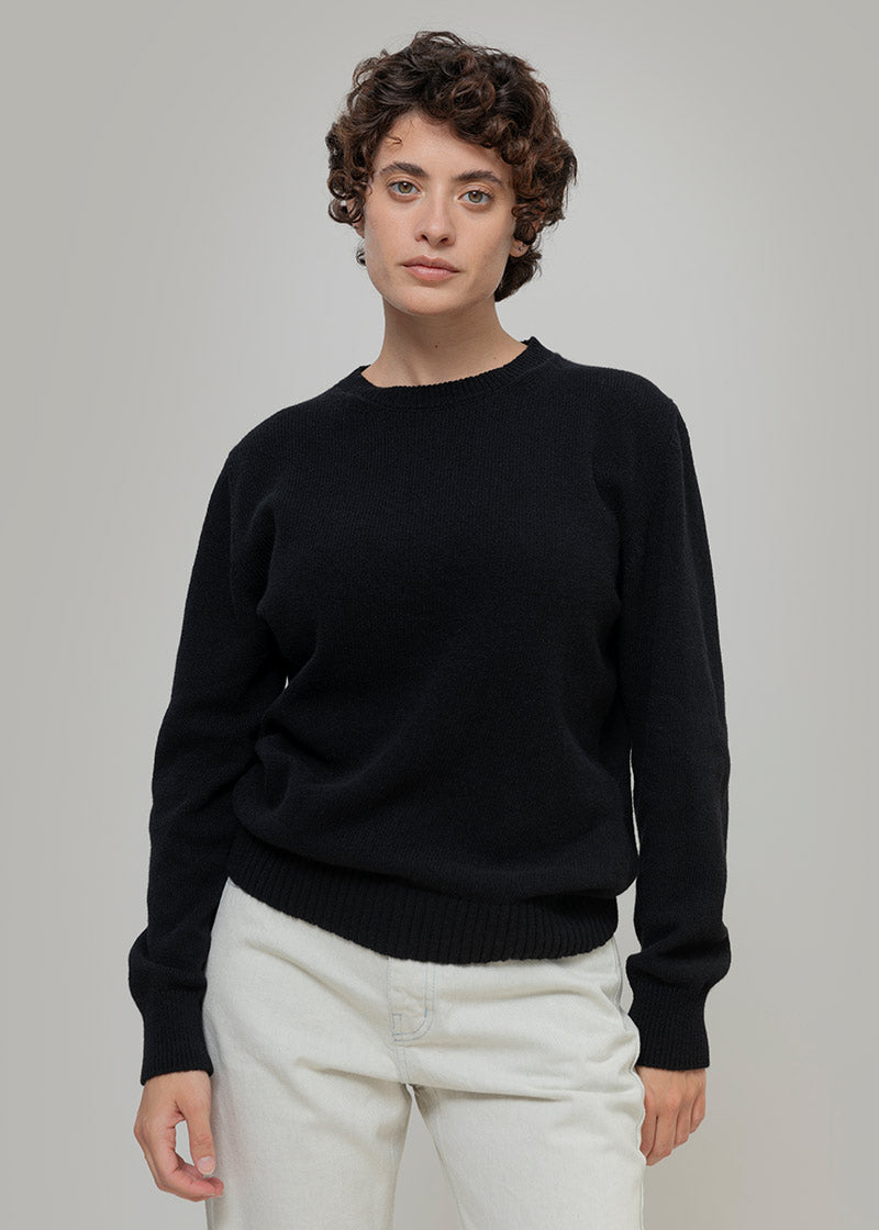 Maglia Donna Cashmere Rigenerato Edda Nero Ardesia - Rifò Lab Moda circolare made in Italy