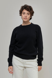 Maglia Donna Cashmere Rigenerato Edda Nero Ardesia - Rifò Lab Moda circolare made in Italy