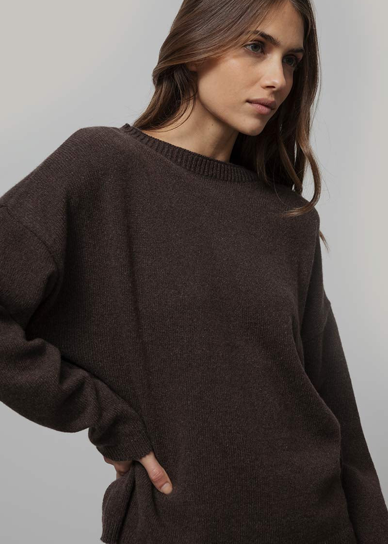 Maglione Oversize Donna Cashmere Lilla Marilena - Rifò
Marrone Corteccia