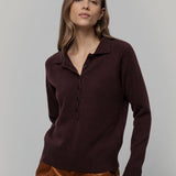Maglione Polo Donna Lana con Bottoni Demetra - Rifò Lab Moda circolare made in Italy